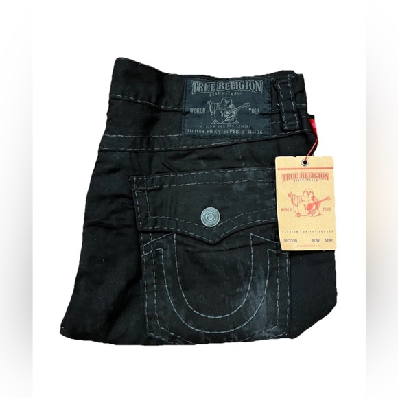 Vintage True Religion Jeans Ricky Super T Black Mens Size 42 MQ6859L27 Tag New